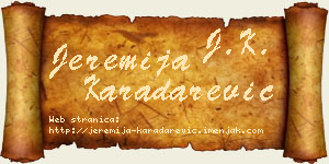 Jeremija Karadarević vizit kartica